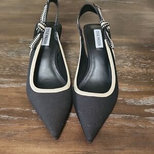 Steve Madden Black and Cream Slingback Heels Brand New!